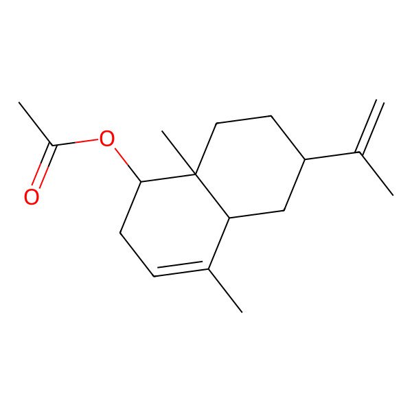 2D Structure of [(1R,4aS,6R,8aR)-4,8a-dimethyl-6-prop-1-en-2-yl-2,4a,5,6,7,8-hexahydro-1H-naphthalen-1-yl] acetate
