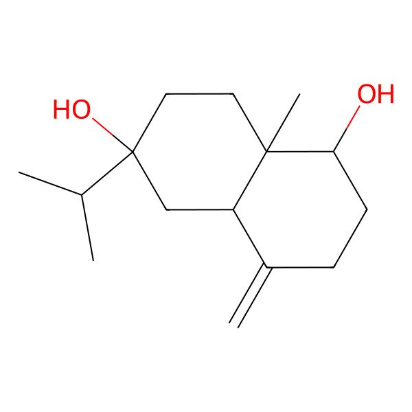 2D Structure of (1R,4aS,6R,8aR)-8a-methyl-4-methylidene-6-propan-2-yl-2,3,4a,5,7,8-hexahydro-1H-naphthalene-1,6-diol