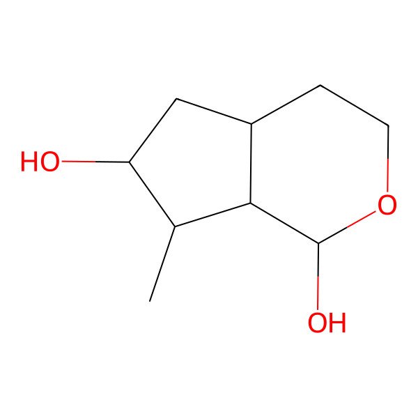 2D Structure of (1R,4aS,6S,7R,7aS)-7-methyl-1,3,4,4a,5,6,7,7a-octahydrocyclopenta[c]pyran-1,6-diol