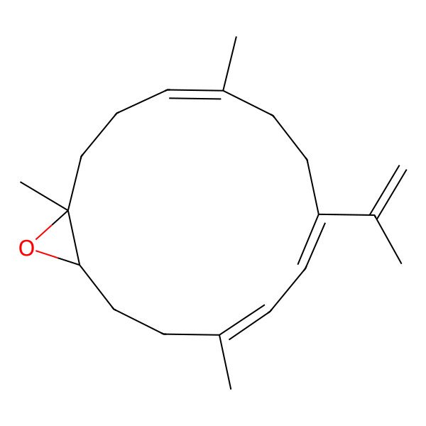 2D Structure of (1R,4E,6E,10E,14S)-4,10,14-trimethyl-7-prop-1-en-2-yl-15-oxabicyclo[12.1.0]pentadeca-4,6,10-triene