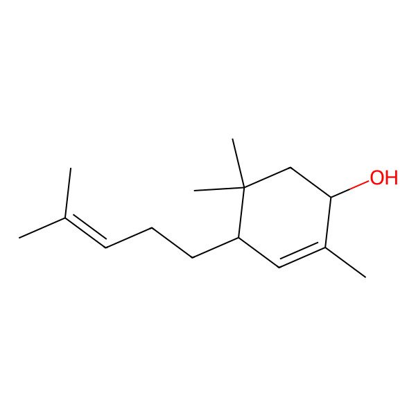 2D Structure of (1R,4R)-2,5,5-trimethyl-4-(4-methylpent-3-enyl)cyclohex-2-en-1-ol