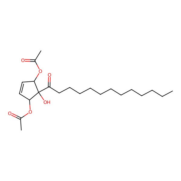 2D Structure of [(1R,4R)-4-acetyloxy-5-hydroxy-5-tridecanoylcyclopent-2-en-1-yl] acetate