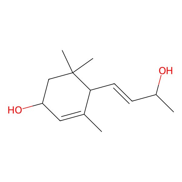 2D Structure of (1R,4R)-4-[(E,3R)-3-hydroxybut-1-enyl]-3,5,5-trimethylcyclohex-2-en-1-ol