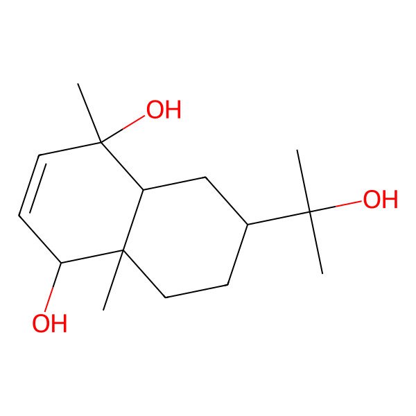2D Structure of (1R,4R,4aR,6R,8aR)-6-(2-hydroxypropan-2-yl)-4,8a-dimethyl-1,4a,5,6,7,8-hexahydronaphthalene-1,4-diol