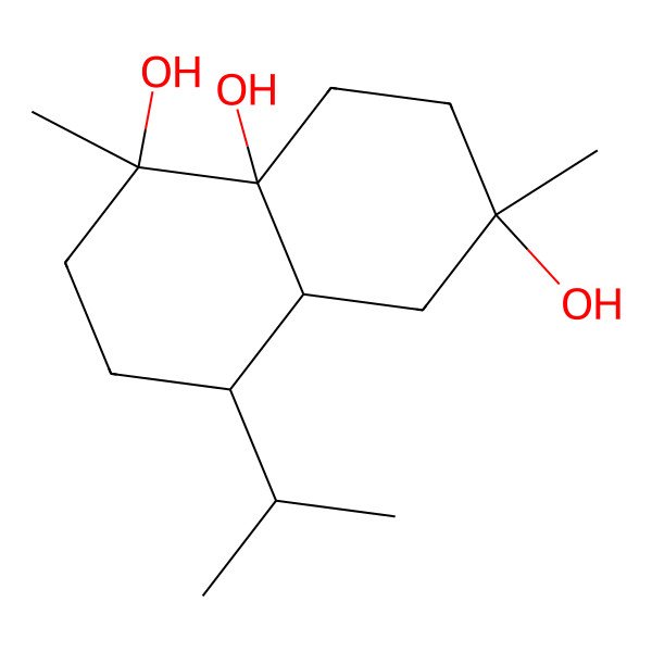 2D Structure of (1R,4R,4aS,6R,8aS)-1,6-dimethyl-4-propan-2-yl-3,4,4a,5,7,8-hexahydro-2H-naphthalene-1,6,8a-triol