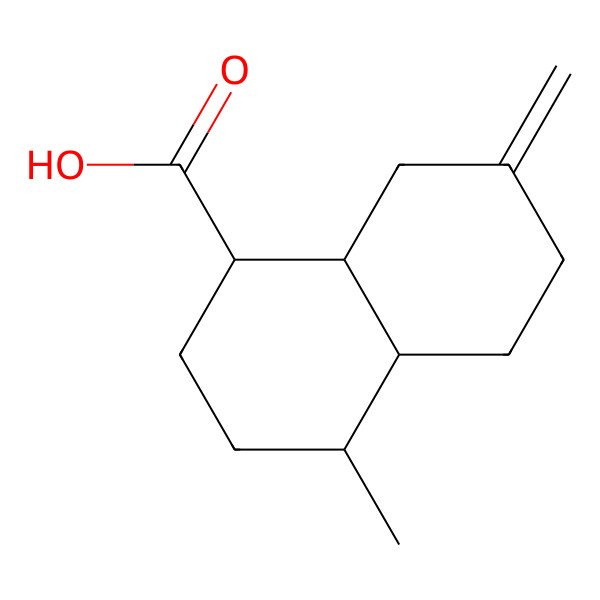 2D Structure of (1R,4R,4aS,8aR)-4-methyl-7-methylidene-2,3,4,4a,5,6,8,8a-octahydro-1H-naphthalene-1-carboxylic acid