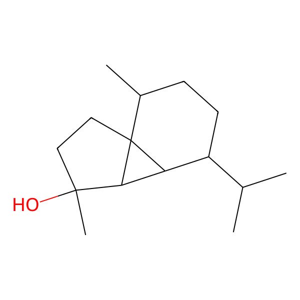 2D Structure of (1R,4R,5R,6R,7S,10R)-4,10-dimethyl-7-propan-2-yltricyclo[4.4.0.01,5]decan-4-ol