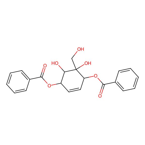 2D Structure of [(1R,4R,5R,6S)-4-benzoyloxy-5,6-dihydroxy-5-(hydroxymethyl)cyclohex-2-en-1-yl] benzoate