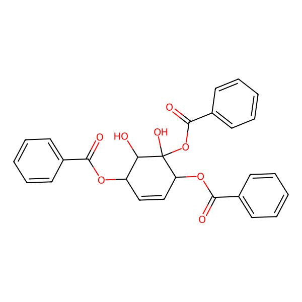 2D Structure of [(1R,4R,5R,6S)-4,5-dibenzoyloxy-5,6-dihydroxycyclohex-2-en-1-yl] benzoate