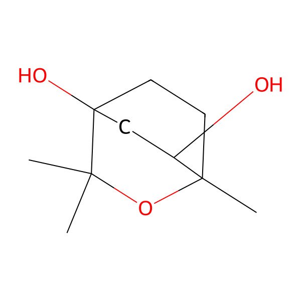 2D Structure of (1R,4R,6R)-1,3,3-Trimethyl-2-oxabicyclo(2.2.2)octane-4,6-diol 2D Structure of (1R,4R,6R)-1,3,3-Trimethyl-2-oxabicyclo(2.2.2)octane-4,6-diol