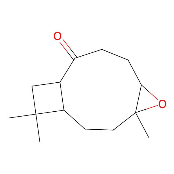 2D Structure of (1R,4R,6R)-4,12,12-trimethyl-5-oxatricyclo[8.2.0.04,6]dodecan-9-one