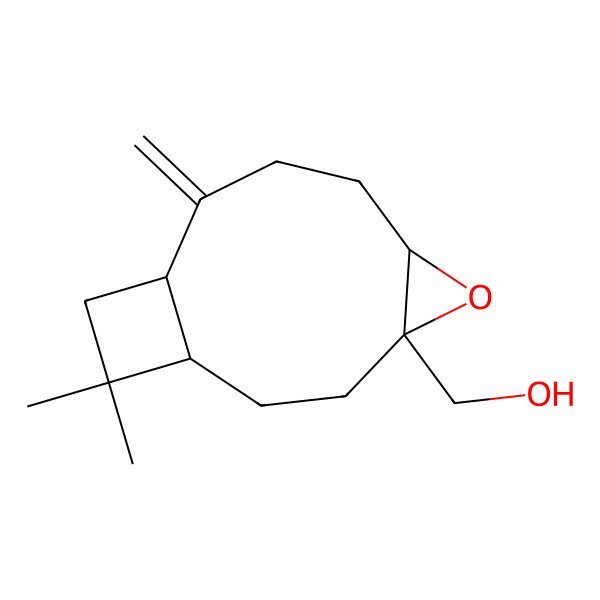 2D Structure of [(1R,4R,6R,10S)-12,12-dimethyl-9-methylidene-5-oxatricyclo[8.2.0.04,6]dodecan-4-yl]methanol