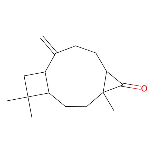 2D Structure of (1R,4R,6R,10S)-4,12,12-trimethyl-9-methylidenetricyclo[8.2.0.04,6]dodecan-5-one