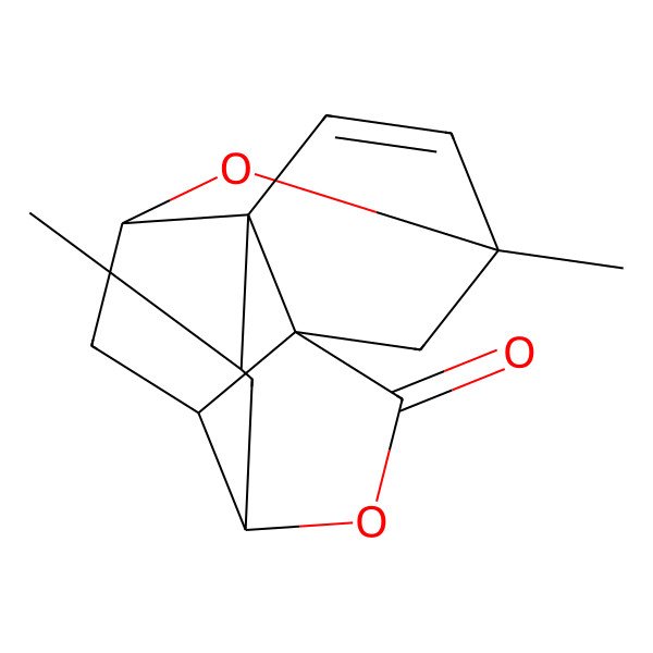 2D Structure of (1R,4R,6S,12R,14R)-6,10-dimethyl-3,11-dioxapentacyclo[8.4.1.01,7.04,14.07,12]pentadec-8-en-2-one