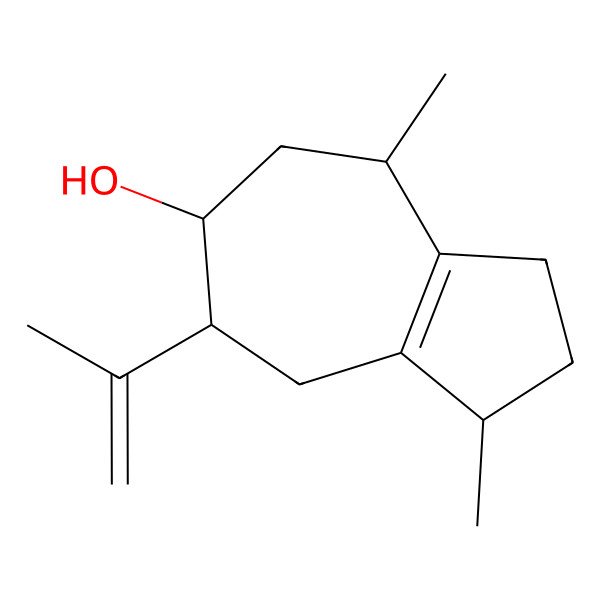 2D Structure of (1R,4R,6S,7S)-1,4-dimethyl-7-prop-1-en-2-yl-1,2,3,4,5,6,7,8-octahydroazulen-6-ol