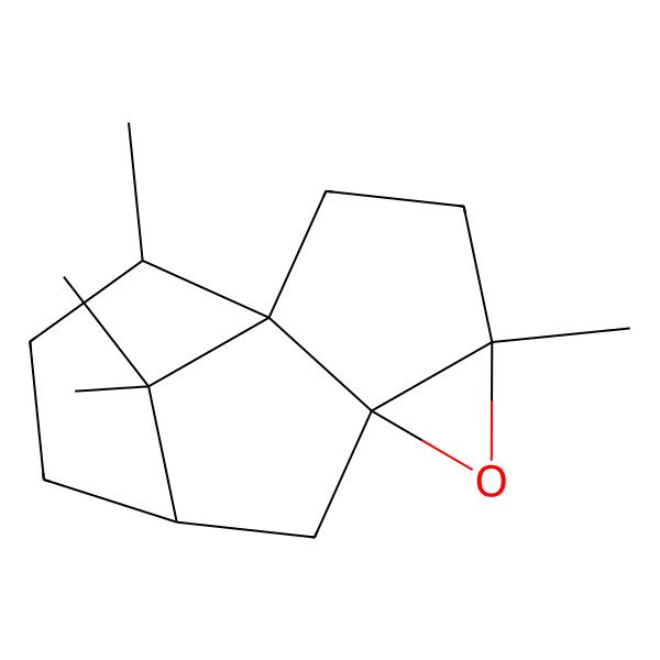 2D Structure of (1R,4R,6S,8R,11R)-4,11,12,12-tetramethyl-5-oxatetracyclo[6.3.1.01,6.04,6]dodecane