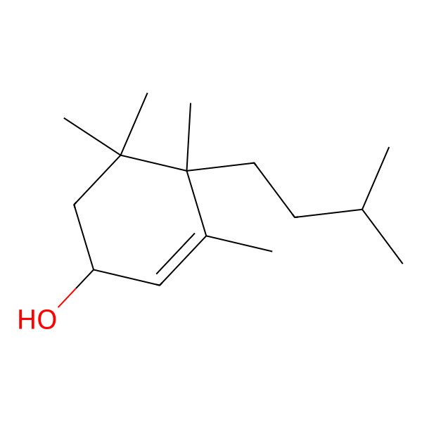 2D Structure of (1R,4S)-3,4,5,5-tetramethyl-4-(3-methylbutyl)cyclohex-2-en-1-ol