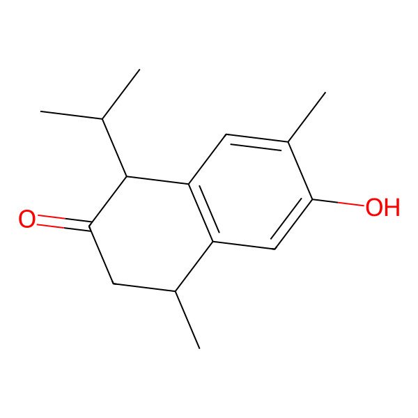 2D Structure of (1R,4S)-6-hydroxy-4,7-dimethyl-1-propan-2-yl-3,4-dihydro-1H-naphthalen-2-one