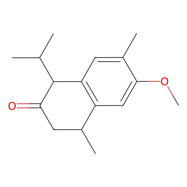 2D Structure of (1R,4S)-6-methoxy-4,7-dimethyl-1-propan-2-yl-3,4-dihydro-1H-naphthalen-2-one