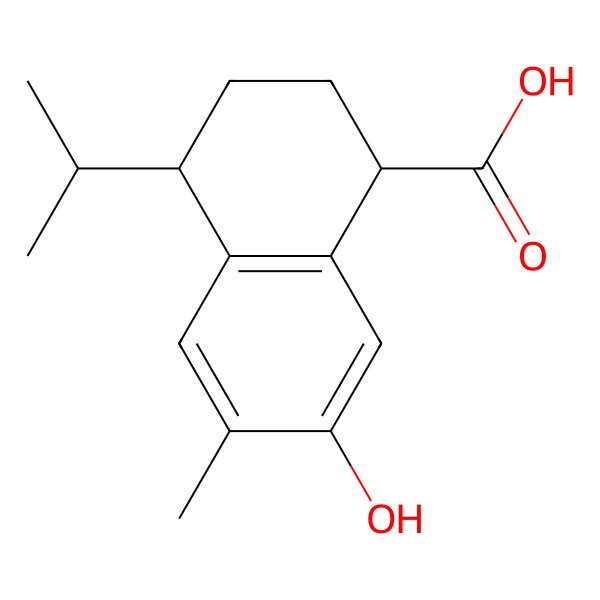 2D Structure of (1R,4S)-7-hydroxy-6-methyl-4-propan-2-yl-1,2,3,4-tetrahydronaphthalene-1-carboxylic acid