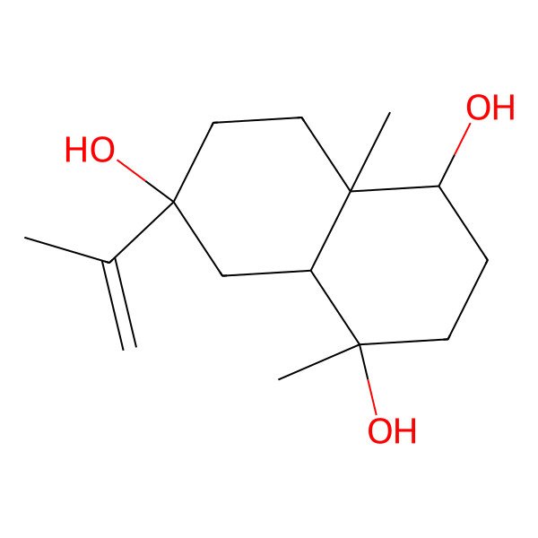 2D Structure of (1R,4S,4aR,6S,8aR)-4,8a-dimethyl-6-prop-1-en-2-yl-2,3,4a,5,7,8-hexahydro-1H-naphthalene-1,4,6-triol