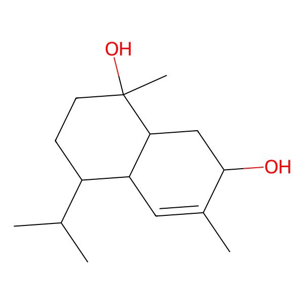 2D Structure of (1R,4S,4aR,7S,8aR)-1,6-dimethyl-4-propan-2-yl-3,4,4a,7,8,8a-hexahydro-2H-naphthalene-1,7-diol