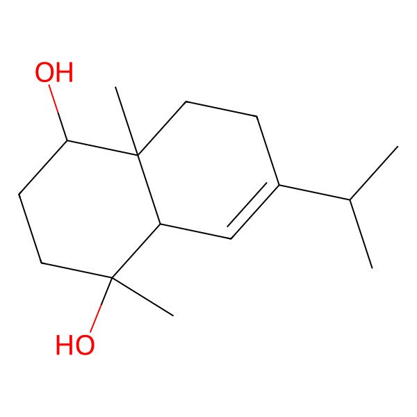 2D Structure of (1R,4S,4aR,8aR)-4,8a-dimethyl-6-propan-2-yl-1,2,3,4a,7,8-hexahydronaphthalene-1,4-diol