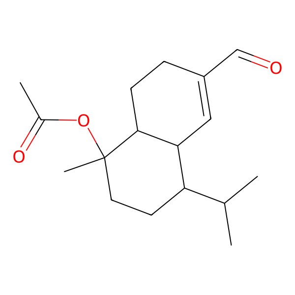 2D Structure of [(1R,4S,4aR,8aR)-6-formyl-1-methyl-4-propan-2-yl-3,4,4a,7,8,8a-hexahydro-2H-naphthalen-1-yl] acetate