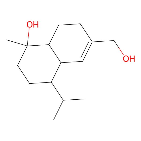 2D Structure of (1R,4S,4aR,8aR)-6-(hydroxymethyl)-1-methyl-4-propan-2-yl-3,4,4a,7,8,8a-hexahydro-2H-naphthalen-1-ol