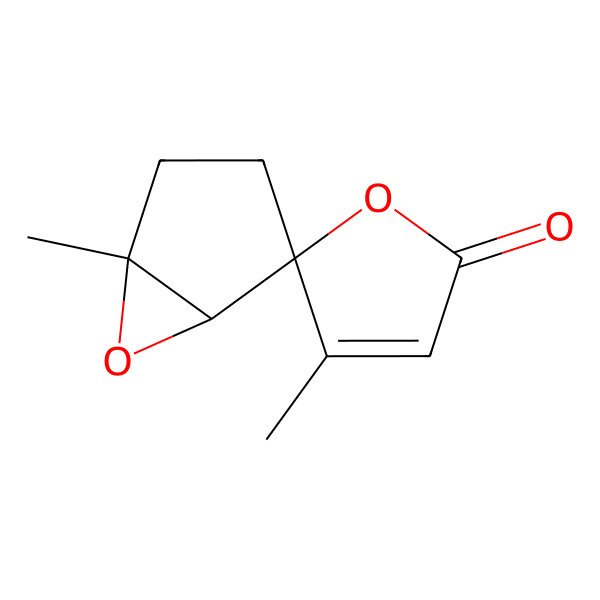 2D Structure of (1R,4S,5R)-1,4'-dimethylspiro[6-oxabicyclo[3.1.0]hexane-4,5'-furan]-2'-one