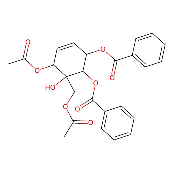 2D Structure of [(1R,4S,5R,6S)-4-acetyloxy-5-(acetyloxymethyl)-6-benzoyloxy-5-hydroxycyclohex-2-en-1-yl] benzoate