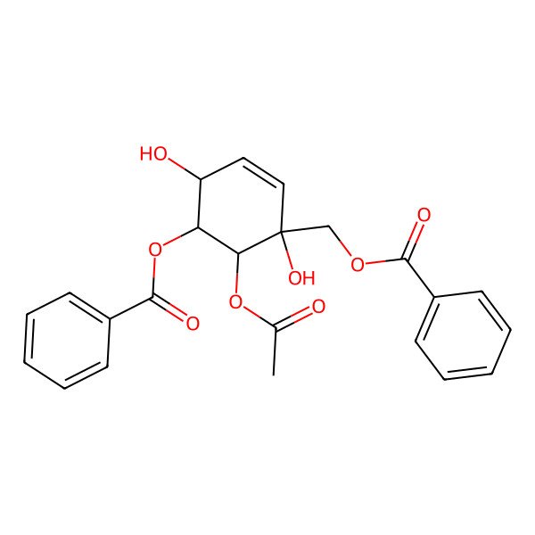 2D Structure of [(1R,4S,5R,6S)-6-acetyloxy-5-benzoyloxy-1,4-dihydroxycyclohex-2-en-1-yl]methyl benzoate