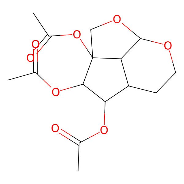 2D Structure of [(1R,4S,5R,6S,7R,11S)-4,5-diacetyloxy-2,10-dioxatricyclo[5.3.1.04,11]undecan-6-yl] acetate