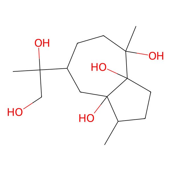 2D Structure of (1R,4S,5R,7R,10R)-guaiane-1,5,10,11,12-pentaol