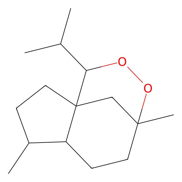 2D Structure of (1R,4S,5R,8R,11R)-4,8-dimethyl-11-propan-2-yl-9,10-dioxatricyclo[6.3.1.01,5]dodecane