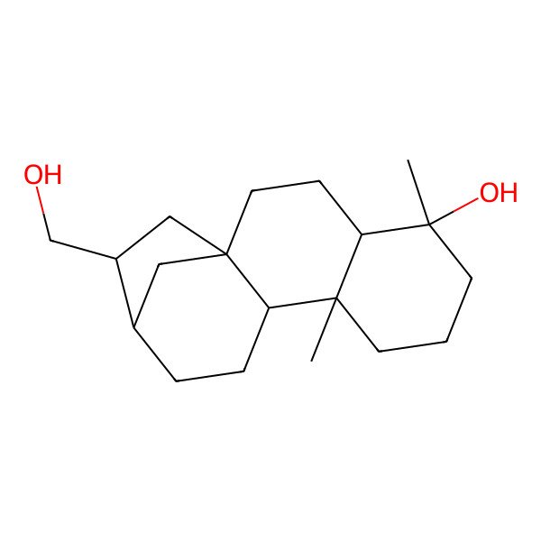 2D Structure of (1R,4S,5R,9S,10R,14S)-14-(hydroxymethyl)-5,9-dimethyltetracyclo[11.2.1.01,10.04,9]hexadecan-5-ol