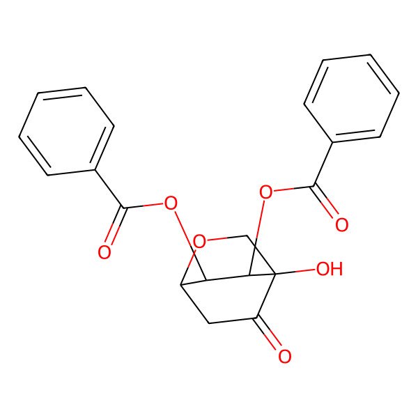 2D Structure of [(1R,4S,5S,6R)-5-benzoyloxy-4-hydroxy-8-oxo-2-oxabicyclo[2.2.2]octan-6-yl] benzoate