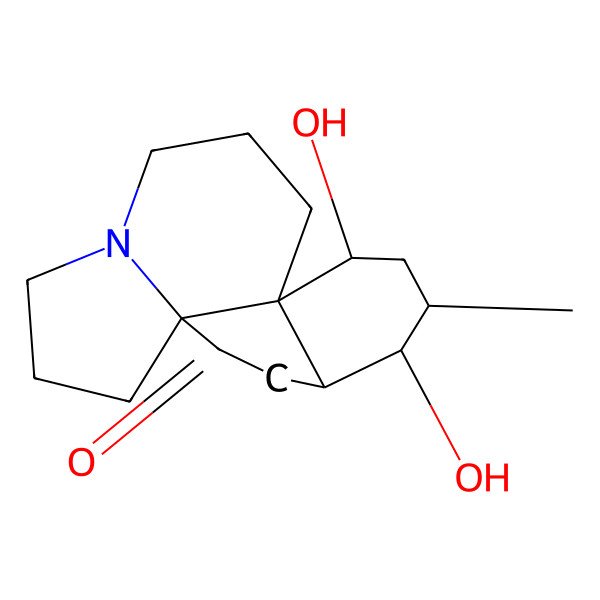 2D Structure of (1R,4S,5S,6S,8S,9S)-5,8-dihydroxy-6-methyl-13-azatetracyclo[7.7.0.01,13.04,9]hexadecan-2-one