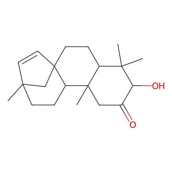 2D Structure of (1R,4S,6S,9S,10S,13S)-6-hydroxy-5,5,9,13-tetramethyltetracyclo[11.2.1.01,10.04,9]hexadec-14-en-7-one