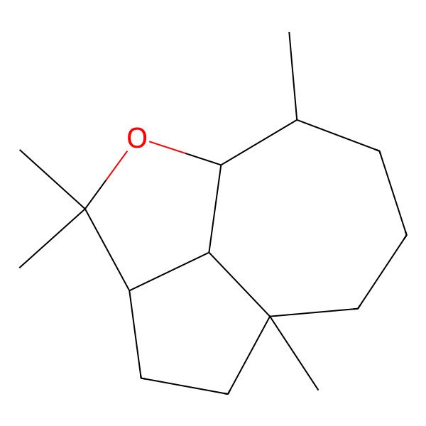 2D Structure of (1R,4S,7R,11R,12S)-3,3,7,11-tetramethyl-2-oxatricyclo[5.4.1.04,12]dodecane
