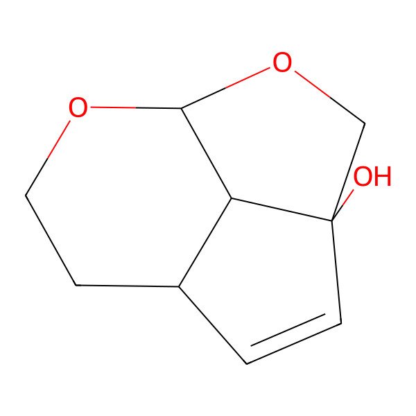 2D Structure of (1R,4S,7S,11S)-2,10-dioxatricyclo[5.3.1.04,11]undec-5-en-4-ol