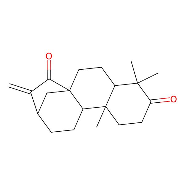 2D Structure of (1R,4S,9R,10S,13R)-5,5,9-trimethyl-14-methylidenetetracyclo[11.2.1.01,10.04,9]hexadecane-6,15-dione