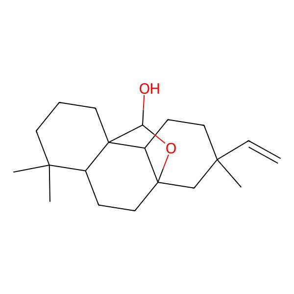 2D Structure of (1R,4S,9R,10S,13S,16R)-13-ethenyl-5,5,13-trimethyl-15-oxatetracyclo[7.5.2.01,10.04,9]hexadecan-16-ol