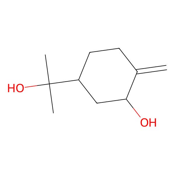 2D Structure of (1R,5R)-5-(2-hydroxypropan-2-yl)-2-methylidenecyclohexan-1-ol 2D Structure of (1R,5R)-5-(2-hydroxypropan-2-yl)-2-methylidenecyclohexan-1-ol