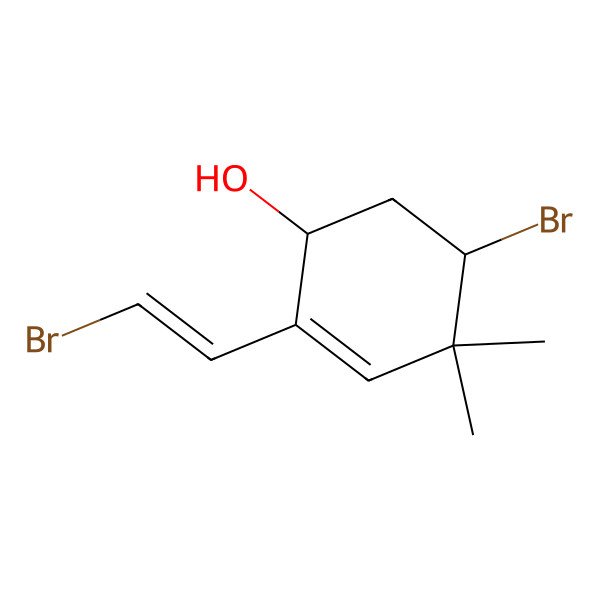 2D Structure of (1R,5R)-5-bromo-2-[(E)-2-bromoethenyl]-4,4-dimethylcyclohex-2-en-1-ol