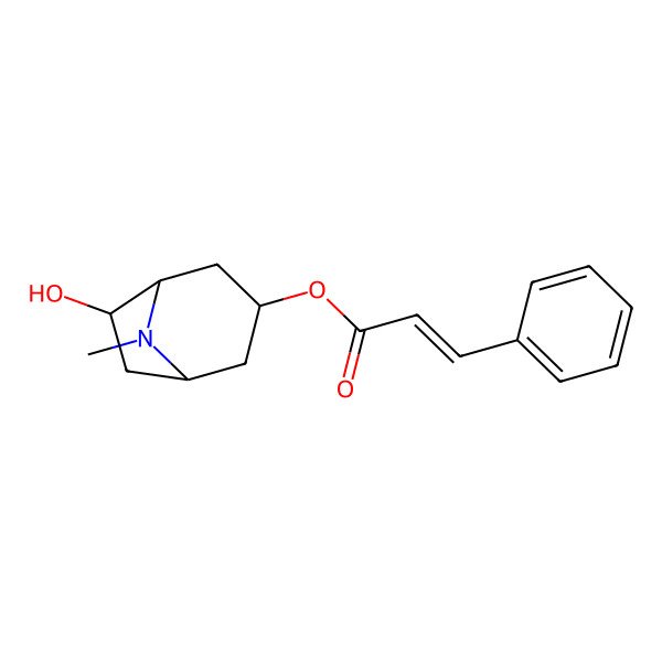 2D Structure of [(1R,5R)-6-hydroxy-8-methyl-8-azabicyclo[3.2.1]octan-3-yl] 3-phenylprop-2-enoate