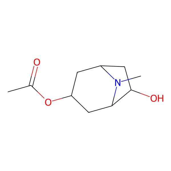 2D Structure of [(1R,5R)-6-hydroxy-8-methyl-8-azabicyclo[3.2.1]octan-3-yl] acetate