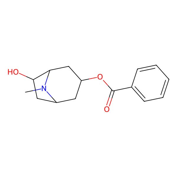 2D Structure of [(1R,5R)-6-hydroxy-8-methyl-8-azabicyclo[3.2.1]octan-3-yl] benzoate
