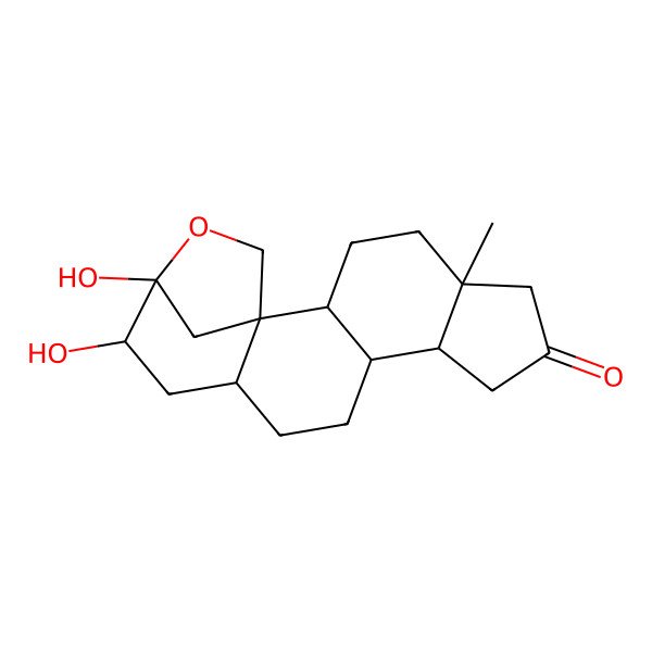 2D Structure of (1R,5R,15S,16R)-15,16-dihydroxy-5-methyl-17-oxapentacyclo[14.2.1.01,13.02,10.05,9]nonadecan-7-one