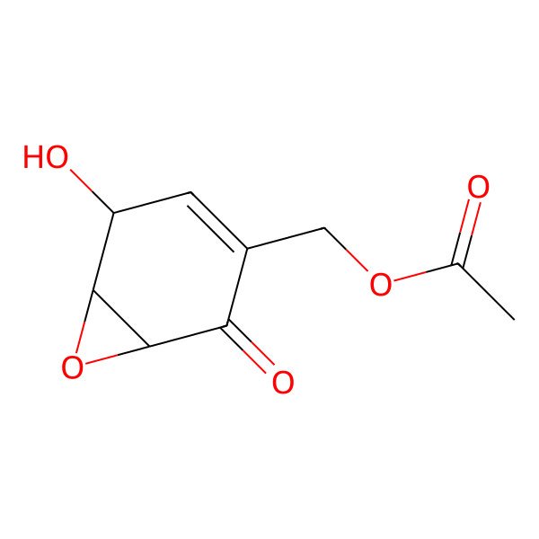 2D Structure of [(1R,5R,6R)-5-hydroxy-2-oxo-7-oxabicyclo[4.1.0]hept-3-en-3-yl]methyl acetate